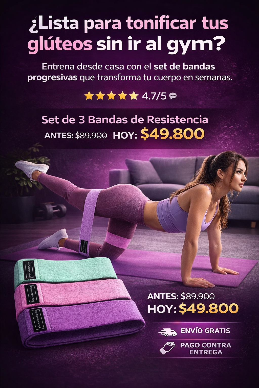 Set De Bandas en tela Resistentes y Elasticas