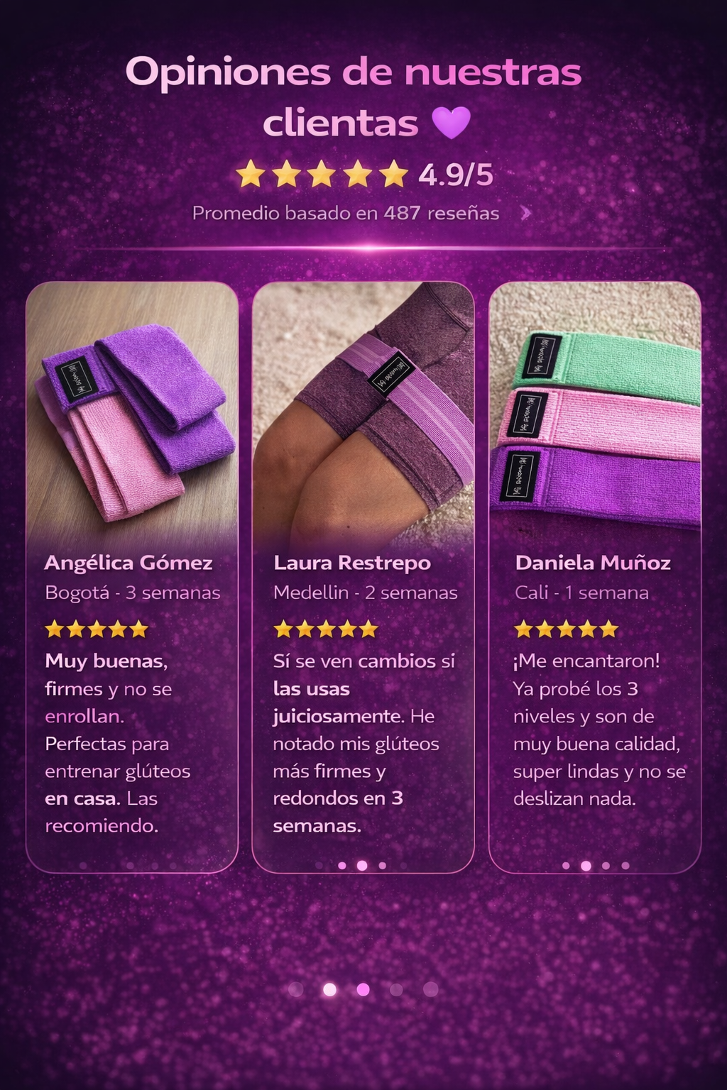 Set De Bandas en tela Resistentes y Elasticas